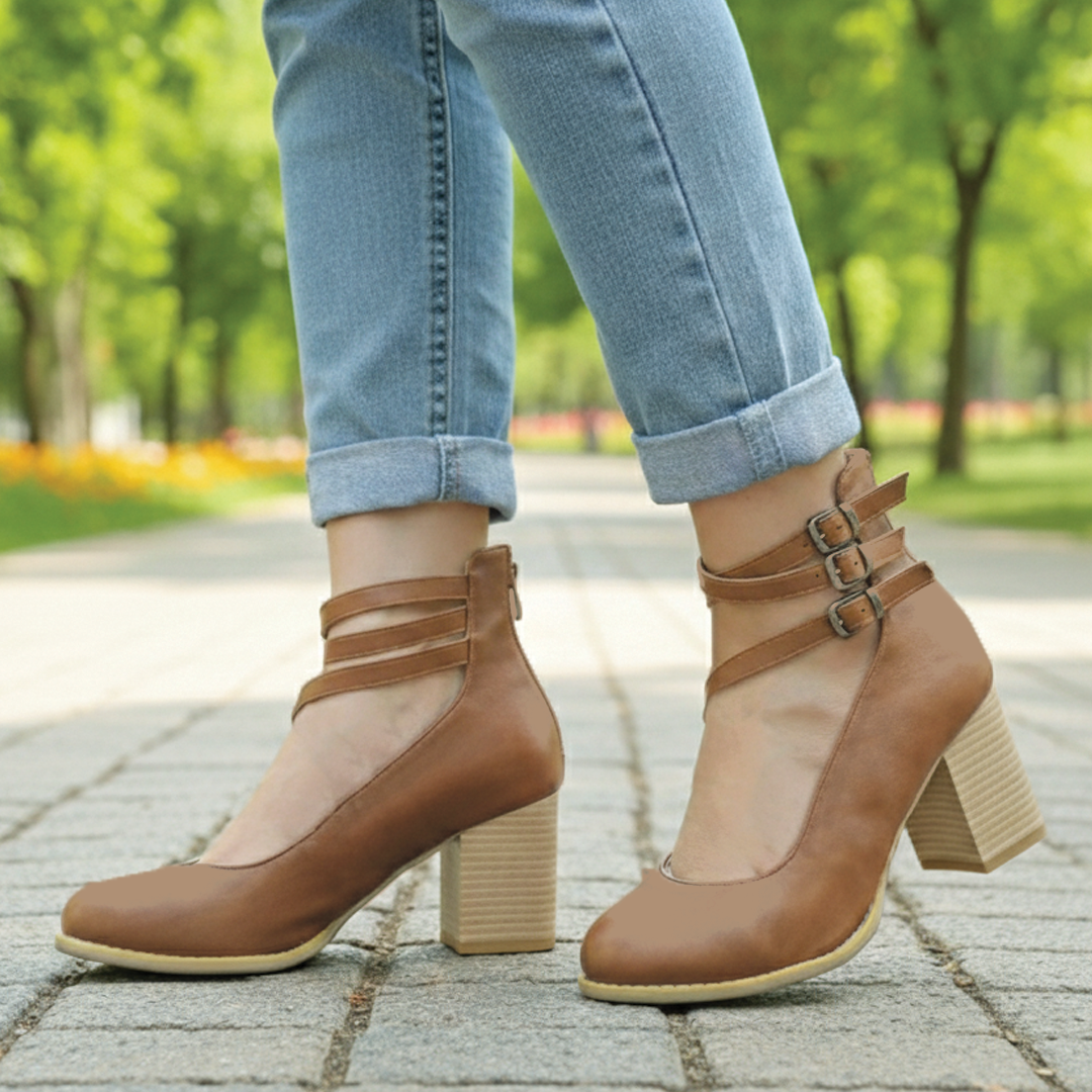Nora - Block Heel Ankle Shoes