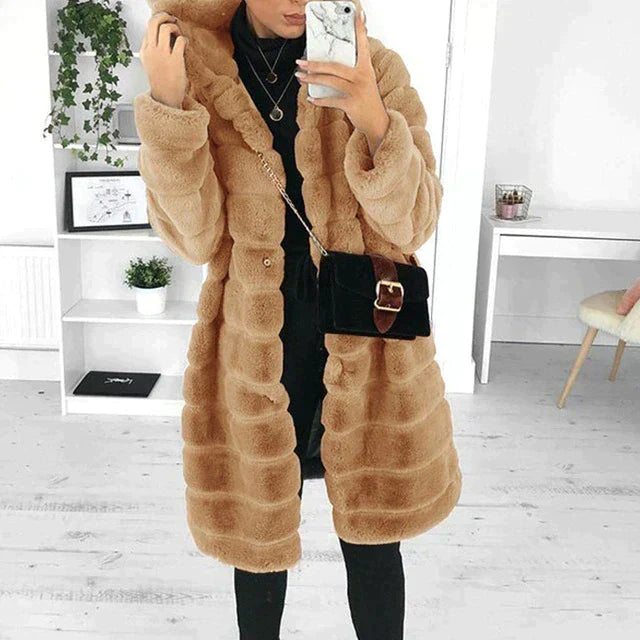 Isabella | Women’s Elegant Button-Down Faux Fur Coat