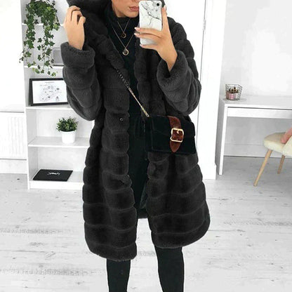 Isabella | Women’s Elegant Button-Down Faux Fur Coat