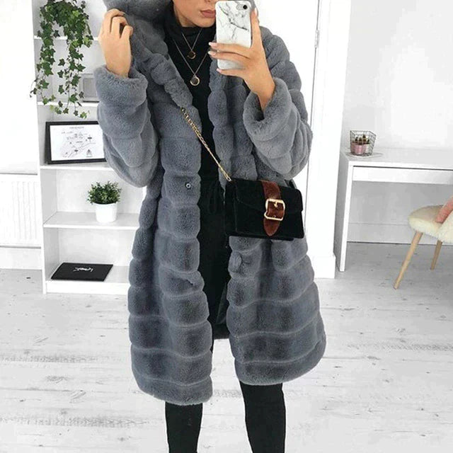 Isabella | Women’s Elegant Button-Down Faux Fur Coat