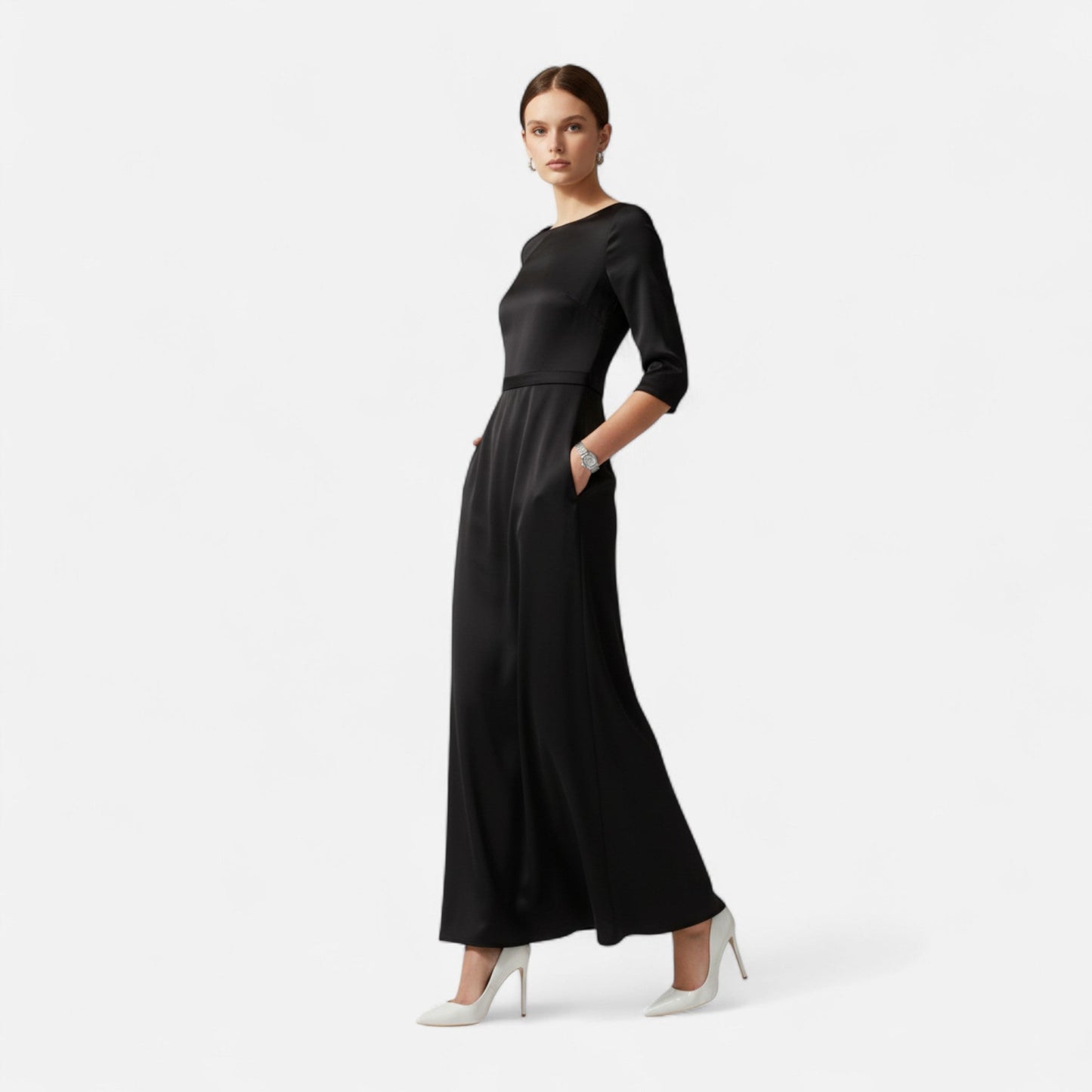 Women’s Faux Leather Pointed-Toe Stiletto Heels with Slip-On Design