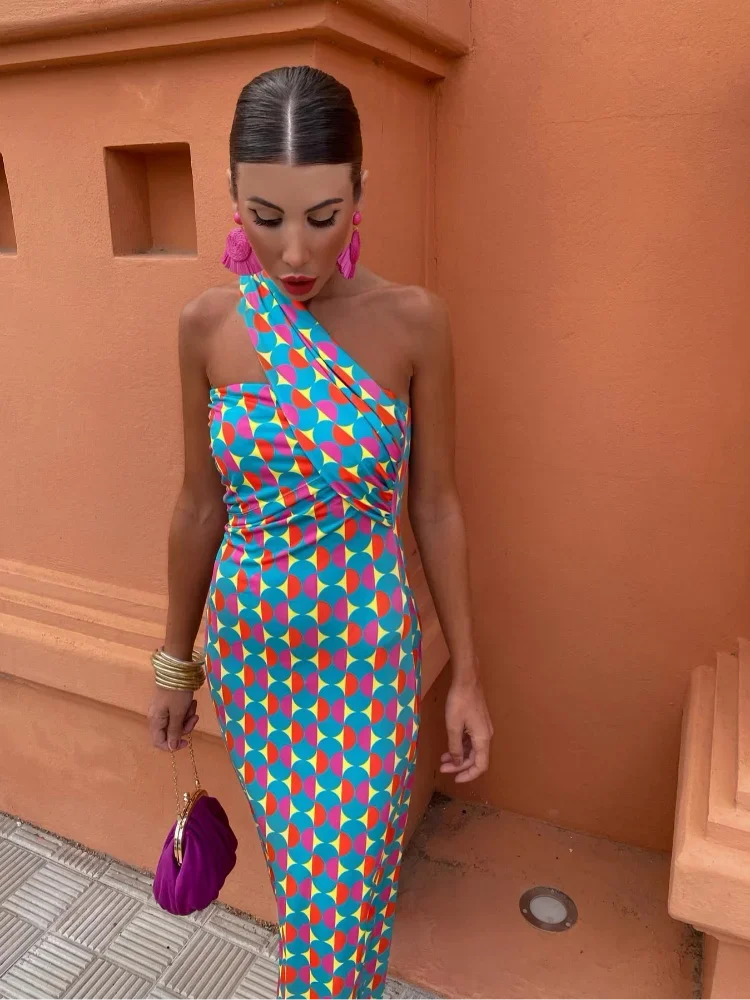 Isabella | Stylish Women’s One-Shoulder Printed Dress