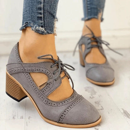 Bonnie | Women’s Heeled Lace-Up T-Strap Shoes