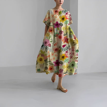 Isabella | Women Relaxed Style Flower Midi Dress