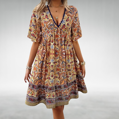 Olivia | Women Summer Boho Paisley Mini Dress