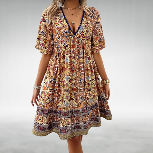 Olivia | Women Summer Boho Paisley Mini Dress