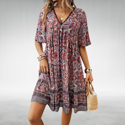 Olivia | Women Summer Boho Paisley Mini Dress