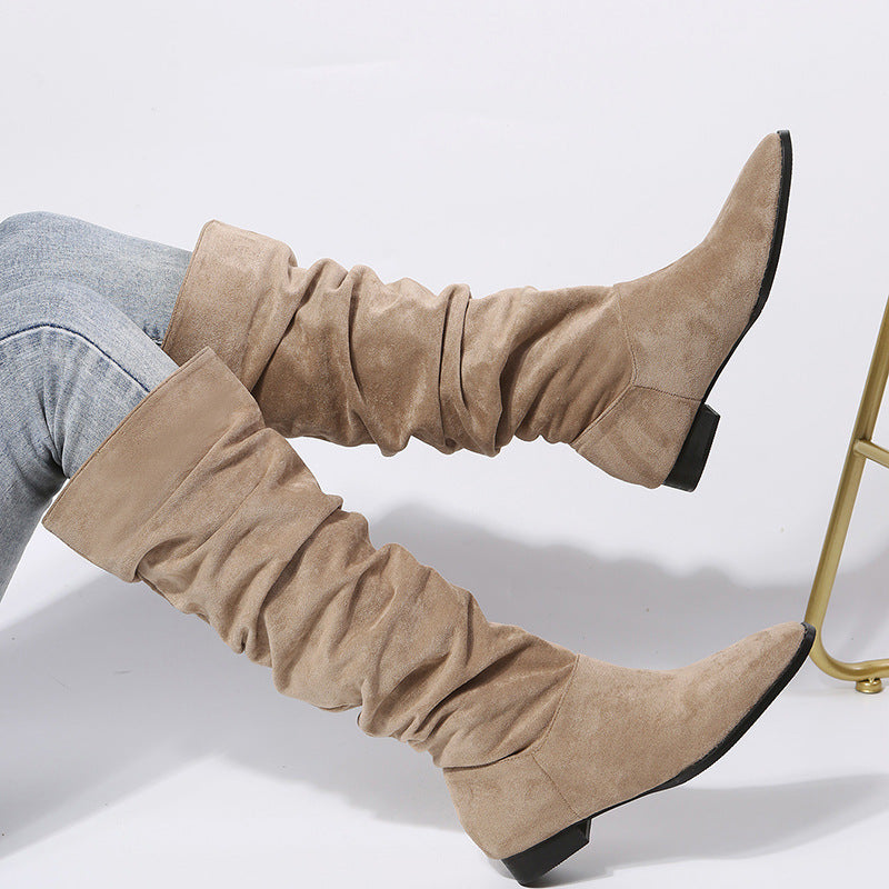 Isabella | Women’s Slouchy Knee-High Boots with Block Heel