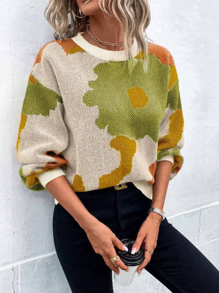 Martha | Women's Floral Print Pullover Sweater