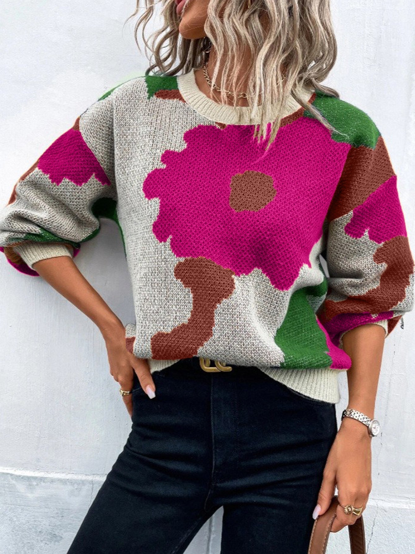 Martha | Women's Floral Print Pullover Sweater