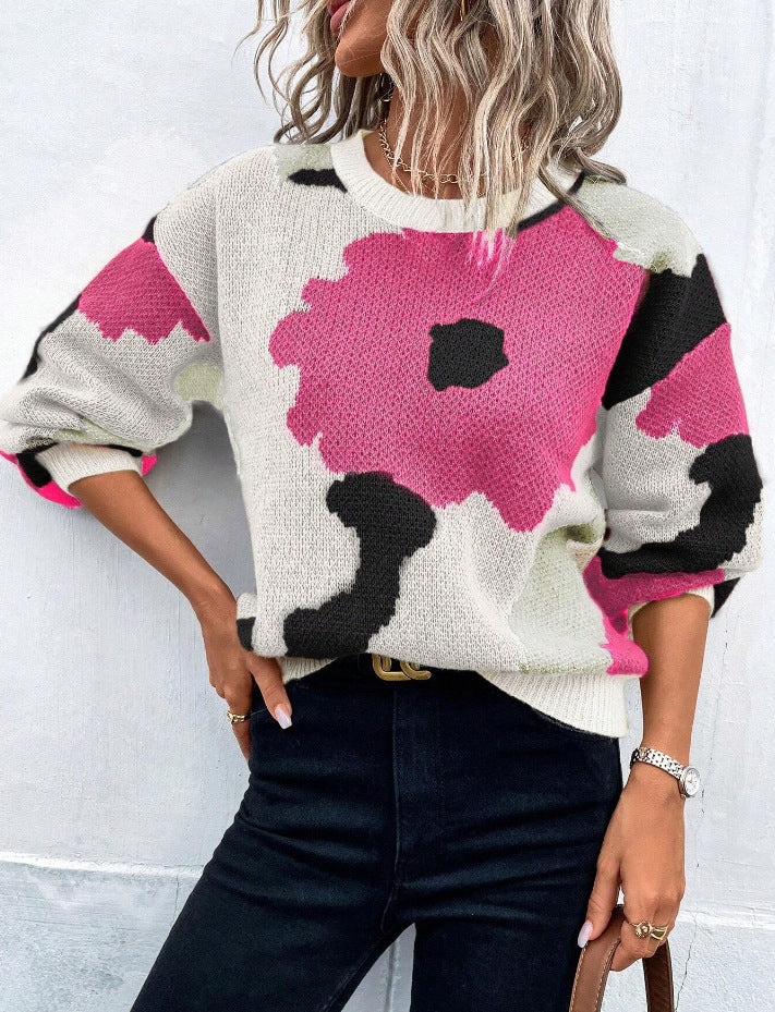 Martha | Women's Floral Print Pullover Sweater