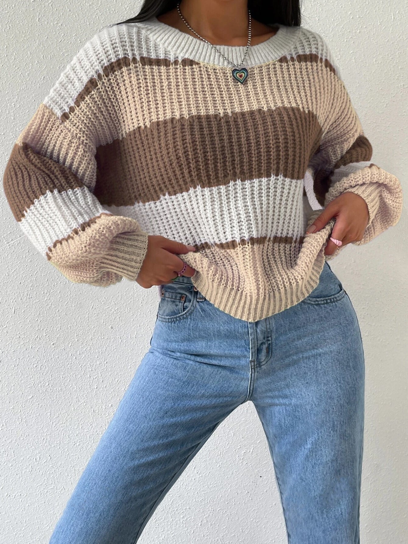 Isabella | Women’s Striped Knit Pullover Sweater