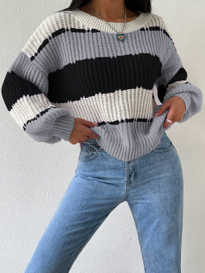 Isabella | Women’s Striped Knit Pullover Sweater