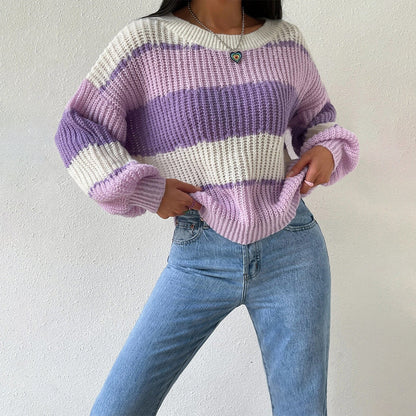 Isabella | Women’s Striped Knit Pullover Sweater