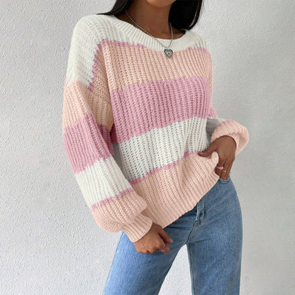 Isabella | Women’s Striped Knit Pullover Sweater