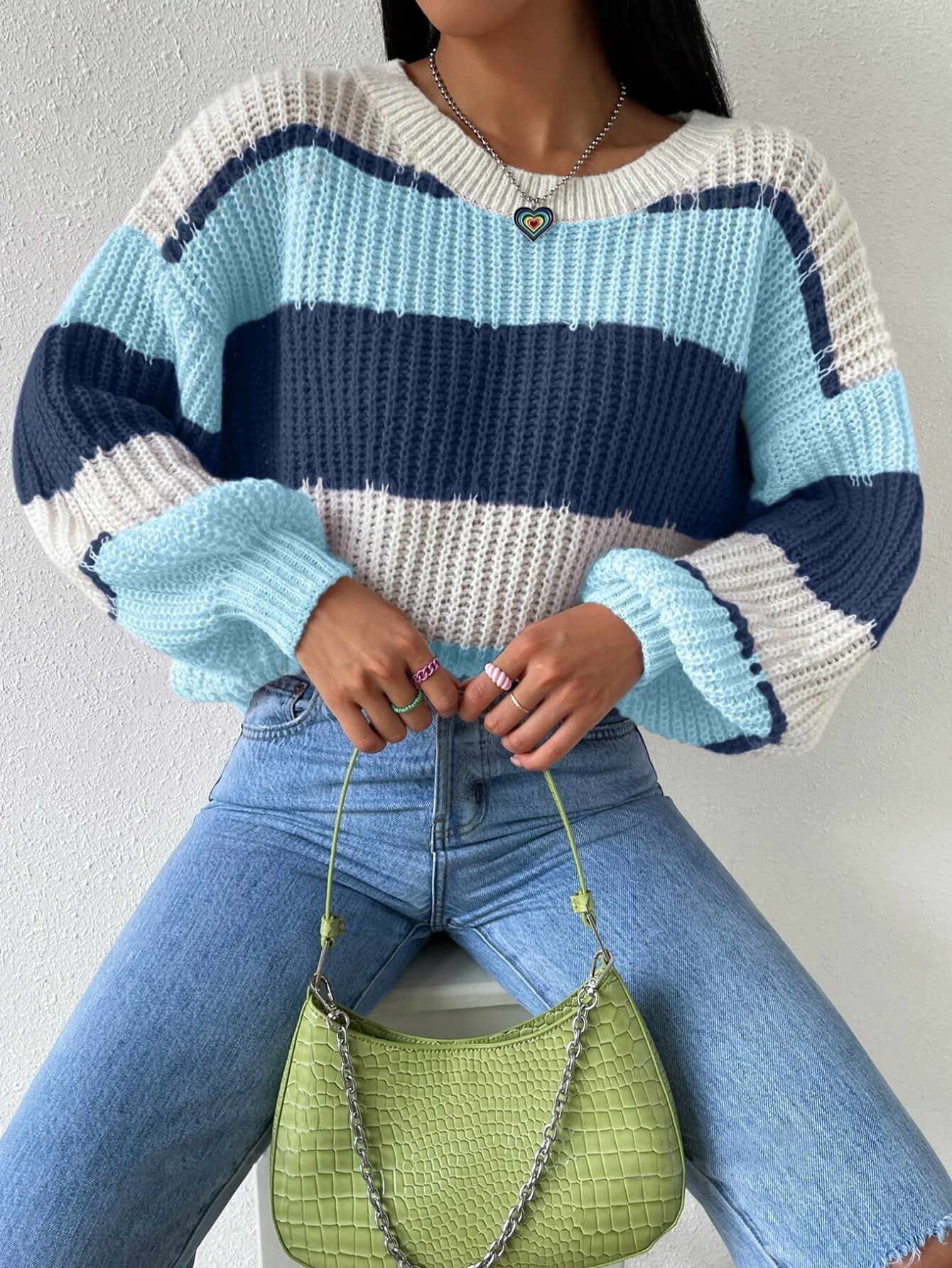 Isabella | Women’s Striped Knit Pullover Sweater