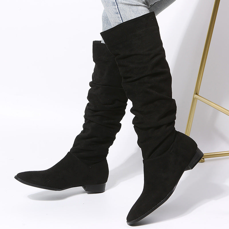 Isabella | Women’s Slouchy Knee-High Boots with Block Heel