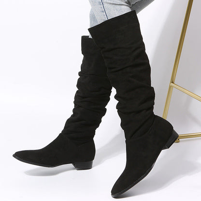 Isabella | Women’s Slouchy Knee-High Boots with Block Heel