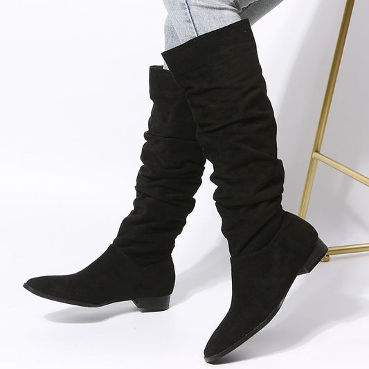 Isabella | Women’s Slouchy Knee-High Boots with Block Heel