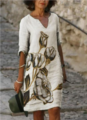 Isabella | Women’s Floral V-Neck Midi Dress