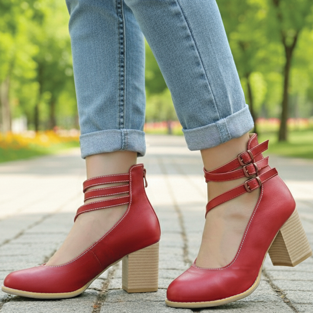 Nora - Block Heel Ankle Shoes