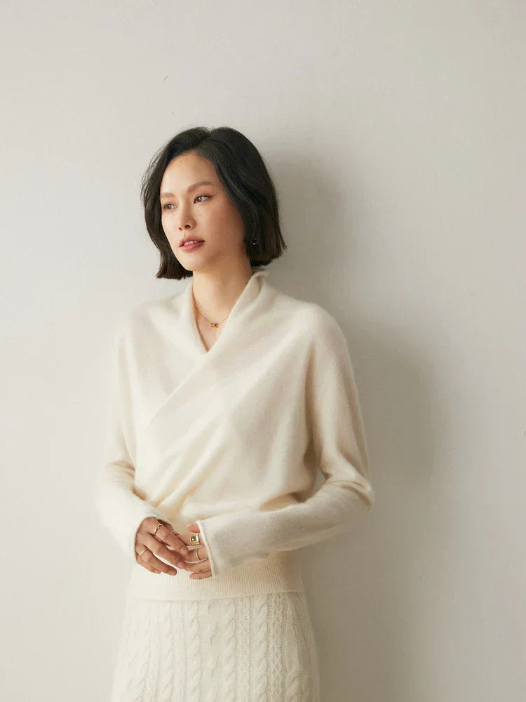 Chloe | Women’s Elegant Wrap Crossover Chic Sweater