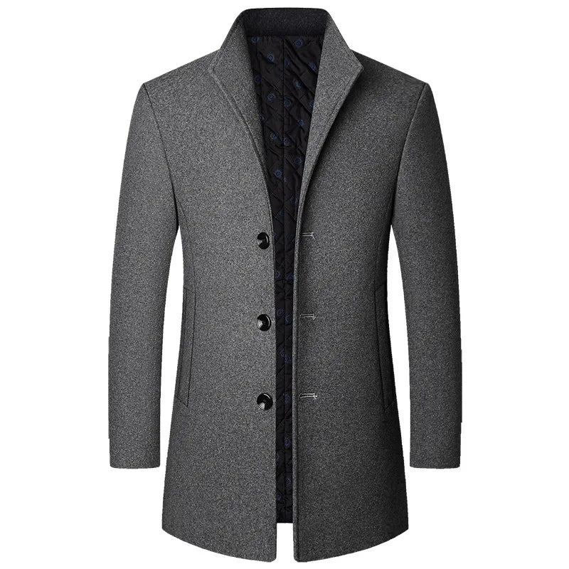 Peter | Men’s Sophisticated Long Overcoat With Buttons