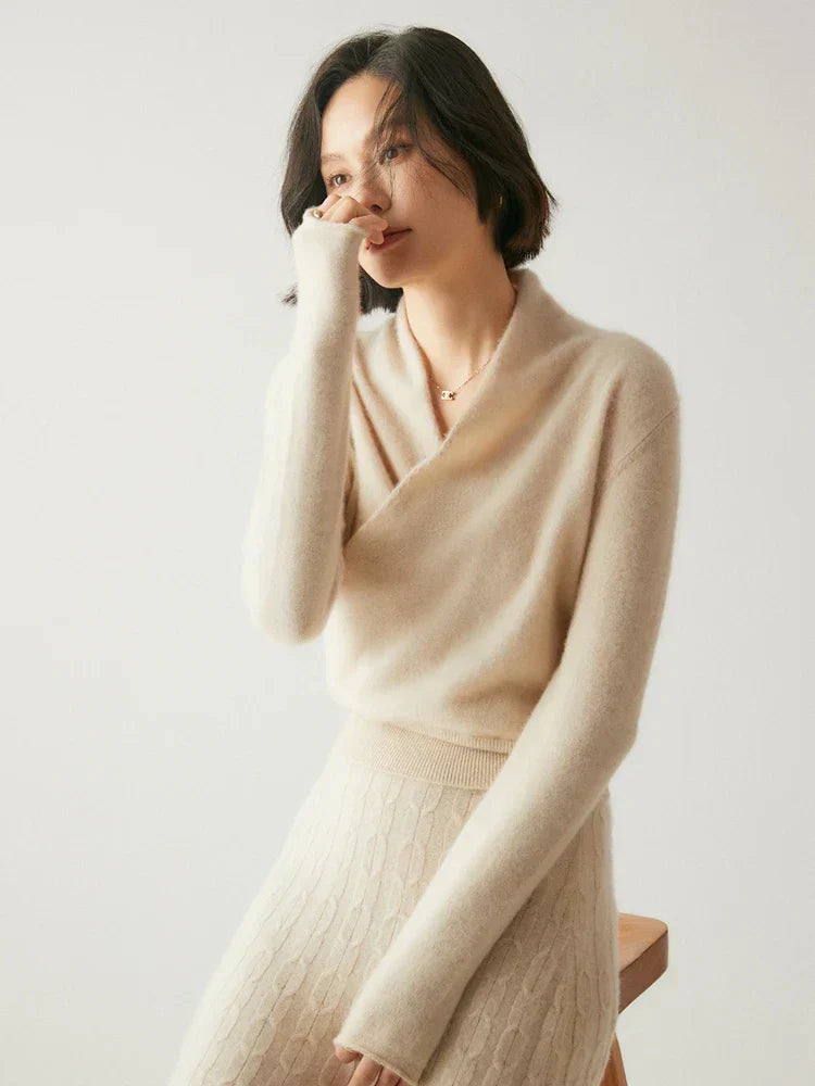 Chloe | Women’s Elegant Wrap Crossover Chic Sweater