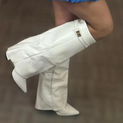 Annette | Women’s Leather Thigh-High Boots with Buckle