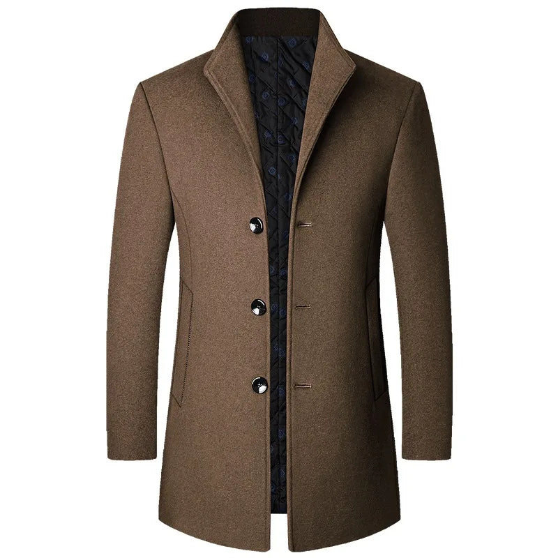 Peter | Men’s Sophisticated Long Overcoat With Buttons