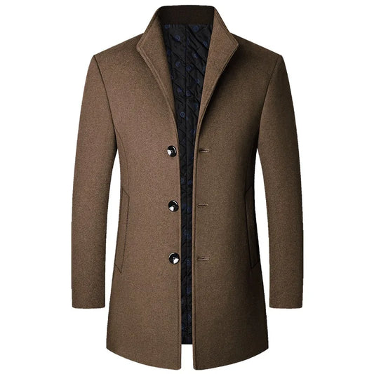 Peter | Men’s Sophisticated Long Overcoat With Buttons