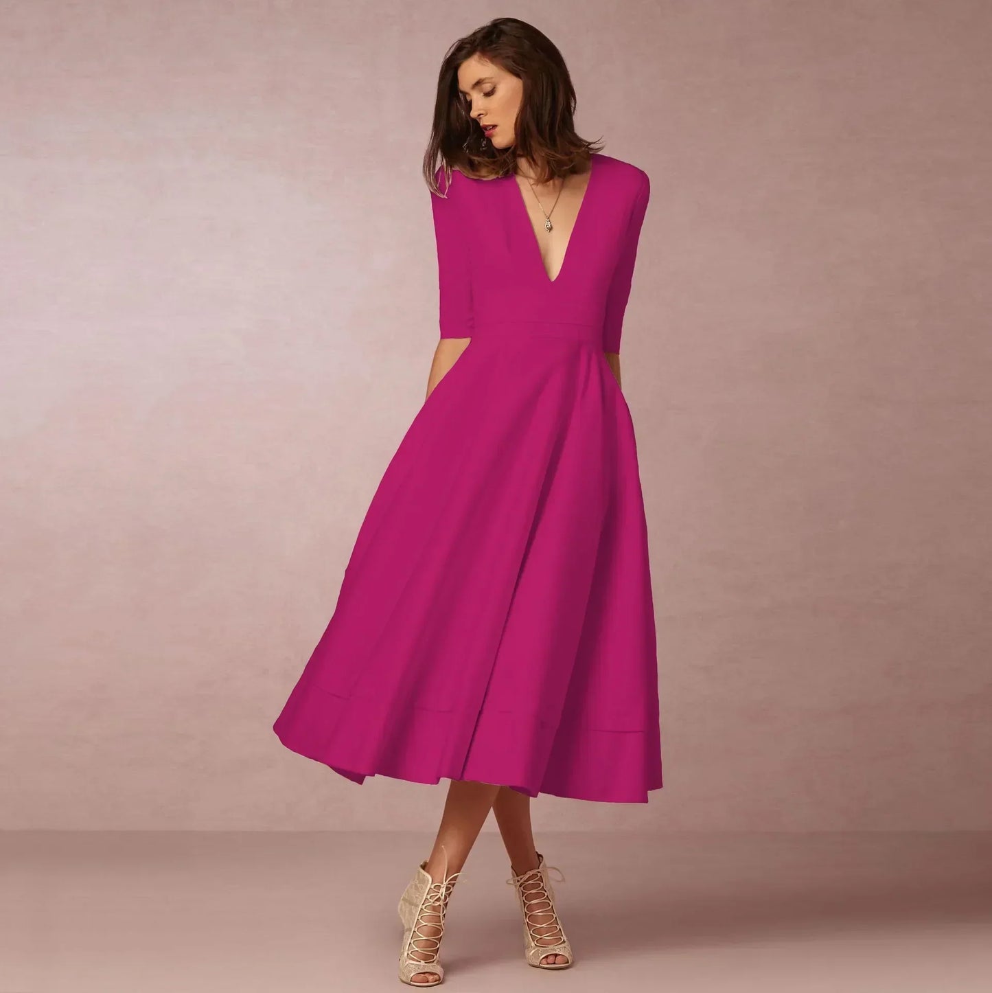 Allison | Women’s Elegant Flowing Midi Dress