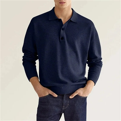 Gregory | Men’s Long Sleeve Casual Knit Polo Shirt