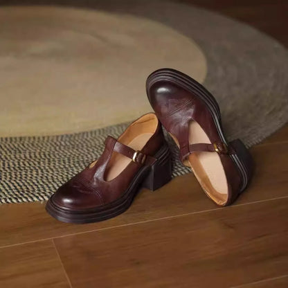 Georgia | Classic Women’s Leather T-Strap Shoes