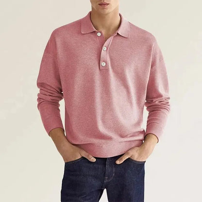 Gregory | Men’s Long Sleeve Casual Knit Polo Shirt