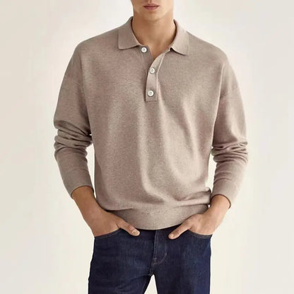 Gregory | Men’s Long Sleeve Casual Knit Polo Shirt