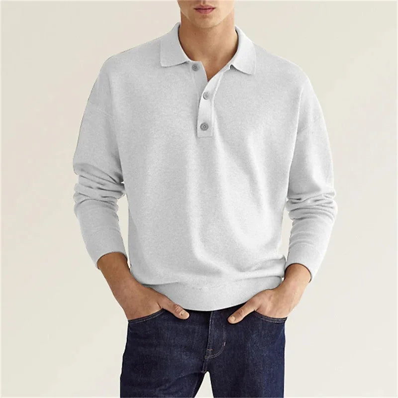 Gregory | Men’s Long Sleeve Casual Knit Polo Shirt