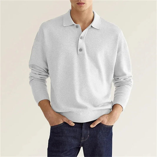 Gregory | Men’s Long Sleeve Casual Knit Polo Shirt