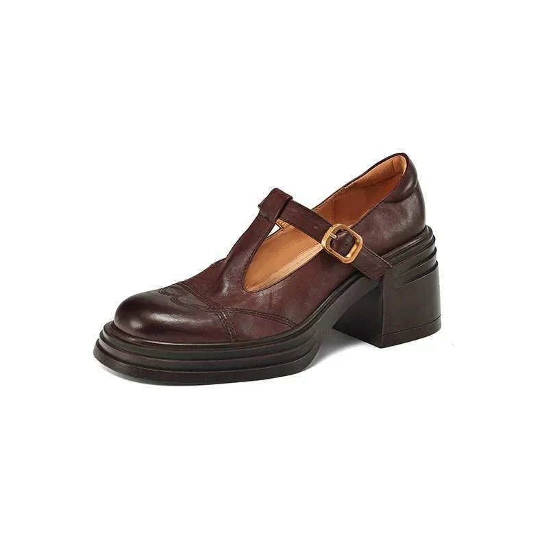 Georgia | Classic Women’s Leather T-Strap Shoes
