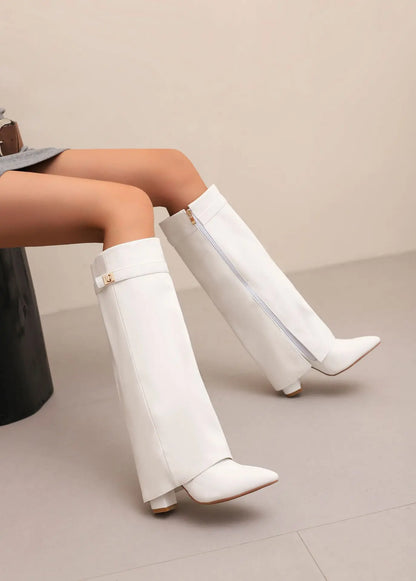 Annette | Women’s Leather Thigh-High Boots with Buckle