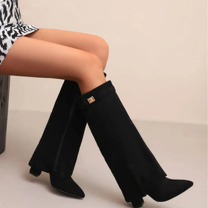 Annette | Women’s Leather Thigh-High Boots with Buckle