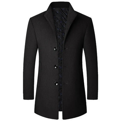 Peter | Men’s Sophisticated Long Overcoat With Buttons