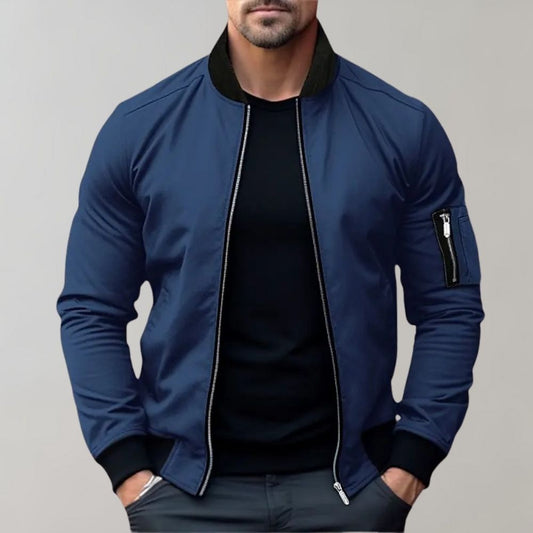 Gary | Slim Fit Zip Up Bomber Jacket