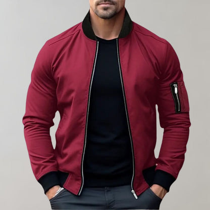 Gary | Slim Fit Zip Up Bomber Jacket