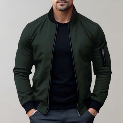 Gary | Slim Fit Zip Up Bomber Jacket