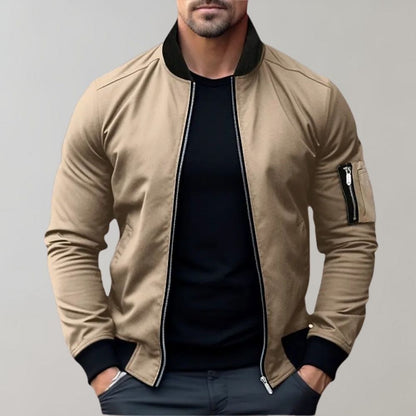 Gary | Slim Fit Zip Up Bomber Jacket
