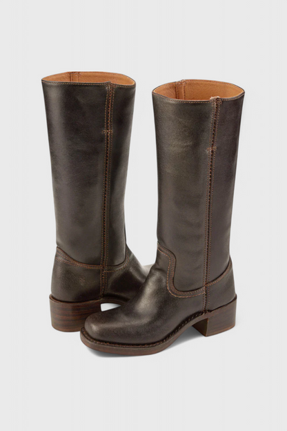 Patricia | Women’s Leather Knee-High Boots with Heels