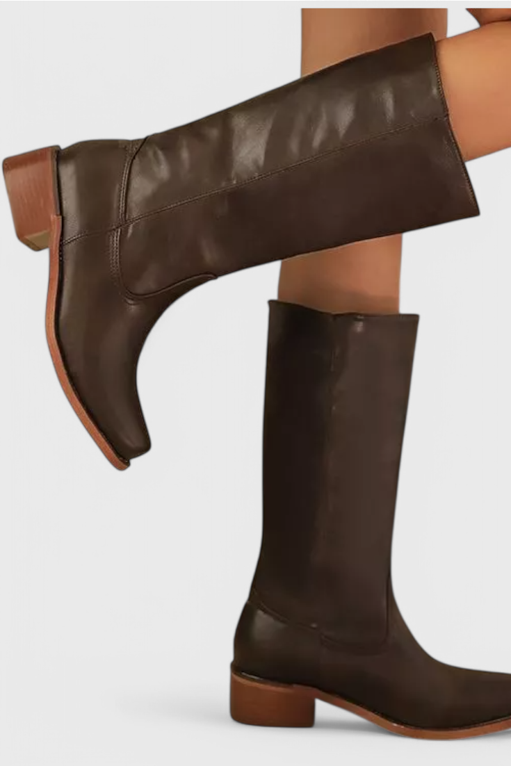 Patricia | Women’s Leather Knee-High Boots with Heels