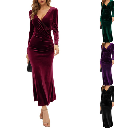 Abigail - Elegant Velvet Midi Dress