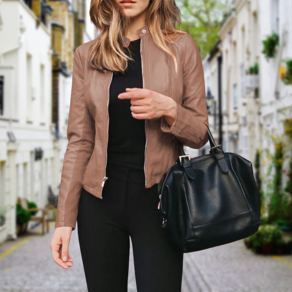 Denise | Women’s Elegant Zippered Biker Jacket